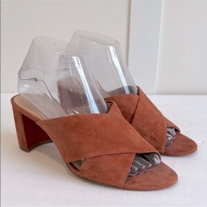 Madewell Suede Mules in Rust